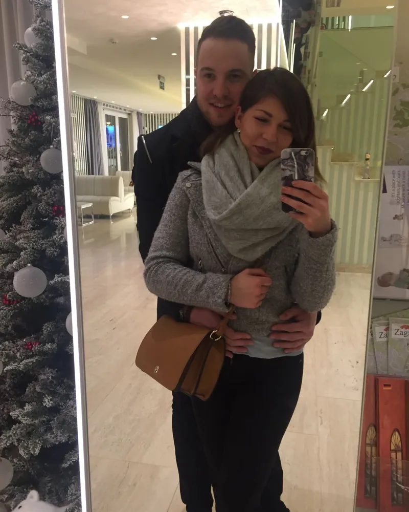 Magdalena and Klemen, our first photo together, Zagreb, December 2016